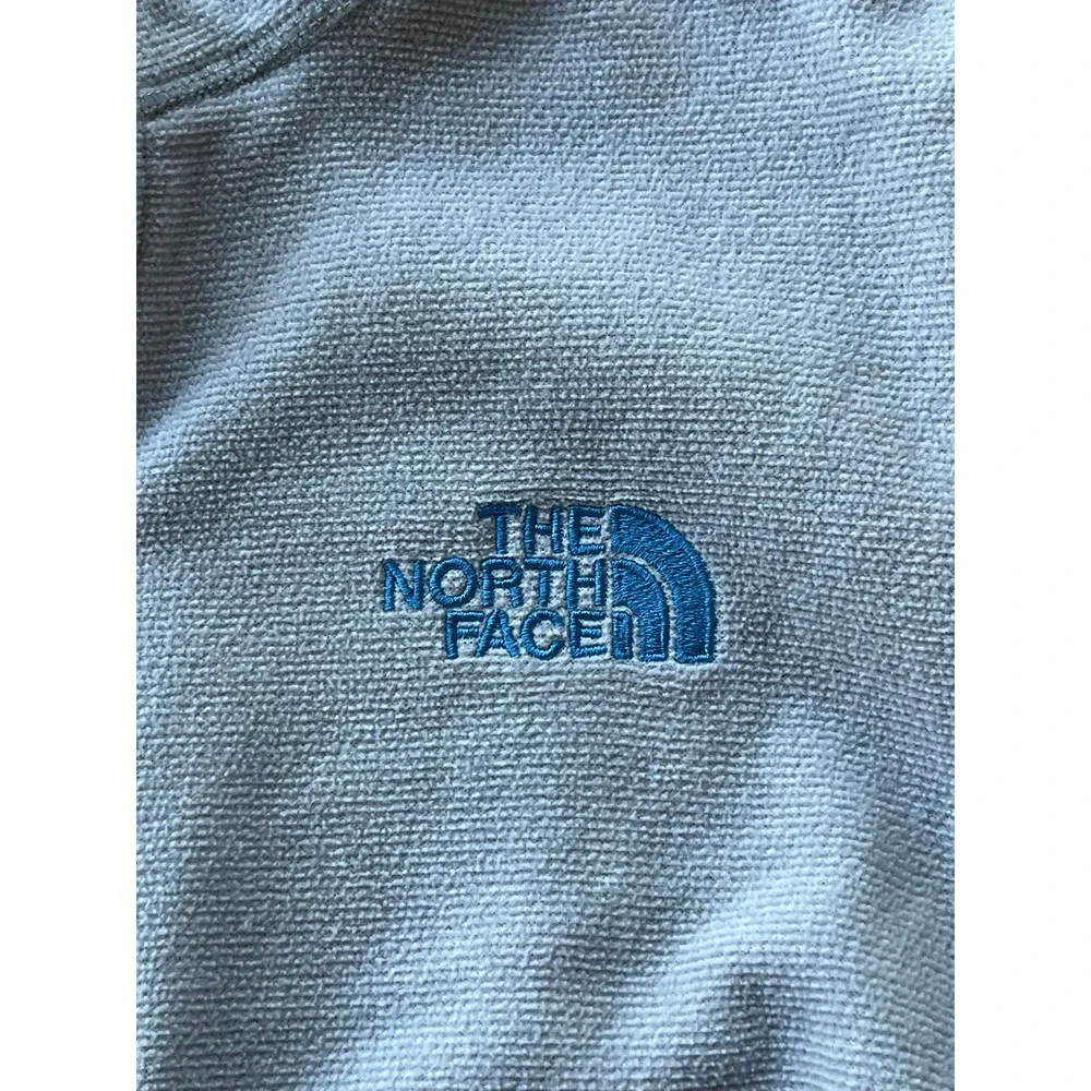 The North Face Mens TKA 100 Quarter Zip Fleece Pullover Grey Blue Small‎